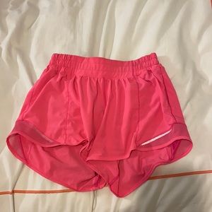 Pink Lululemon hotty hot shorts